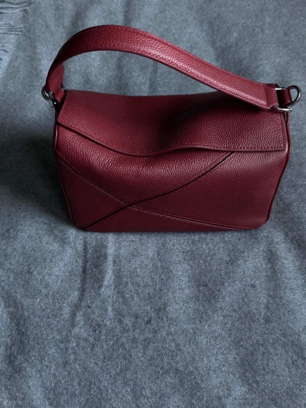 Quince Italian Leather Patchwork Crossbody | Merlot | Gently Used